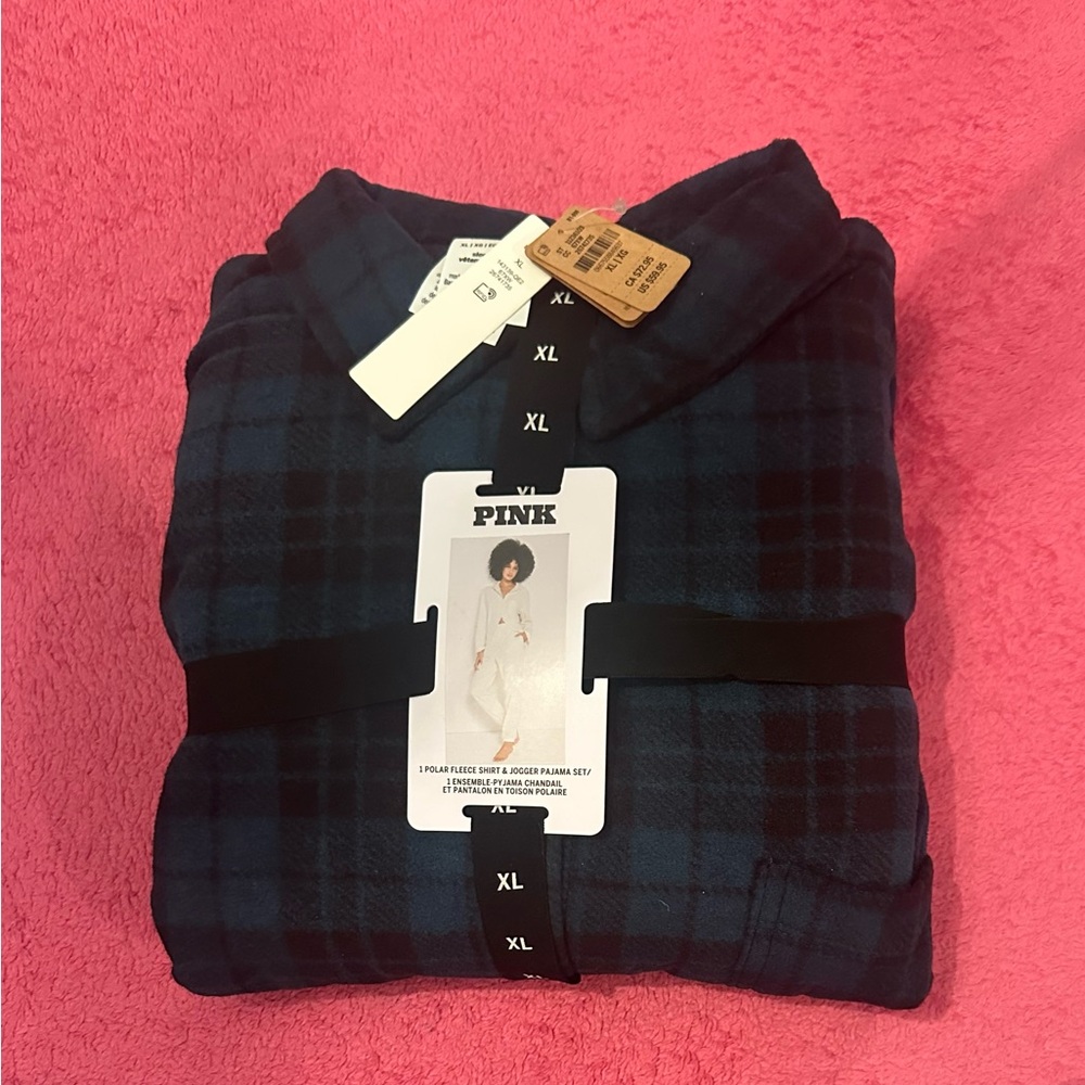 PINK Victoria's Secret fleece shirt, and jogger pajama set
